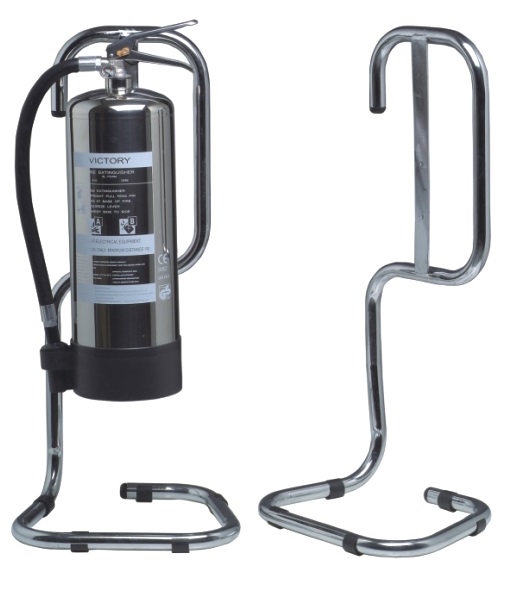 Single Chrome Fire Extinguisher Stand